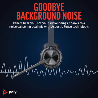 HP Poly Voyager 4310 UC Monaural Headset +BT700 USB-A Adapter +Charging Stand