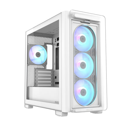 ASUS A23 PLUS TG ARGB WHITE Micro Tower PC Case