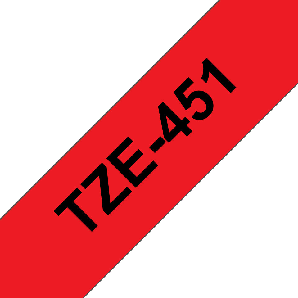 Brother TZE-451 DirectLabel black on red Laminat 24mm x 8m for Brother P-Touch TZ Labels