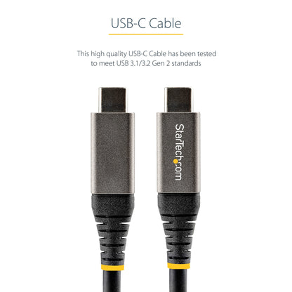 StarTech.com 1.6ft (50cm) USB-C Cable, USB 10Gbps, 100W (5A) Power Delivery, 8K 60Hz