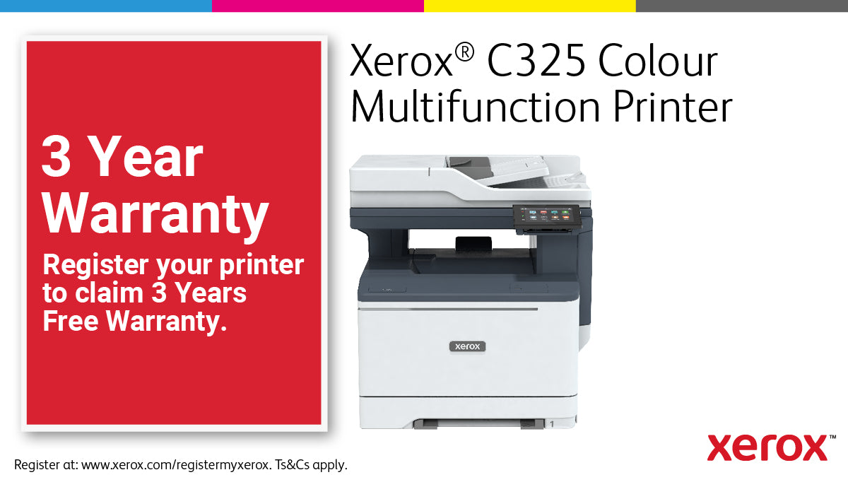 Xerox C325 A4 33ppm Wireless Duplex Copy/Print/Scan/Fax PS3 PCL5e/6 2 Trays Total Printer