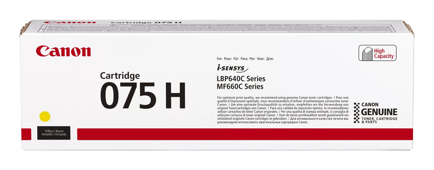 Canon 6366C002/075H Yellow Toner Cartridge (2.5K pages, Canon i-SENSYS LBP-640)