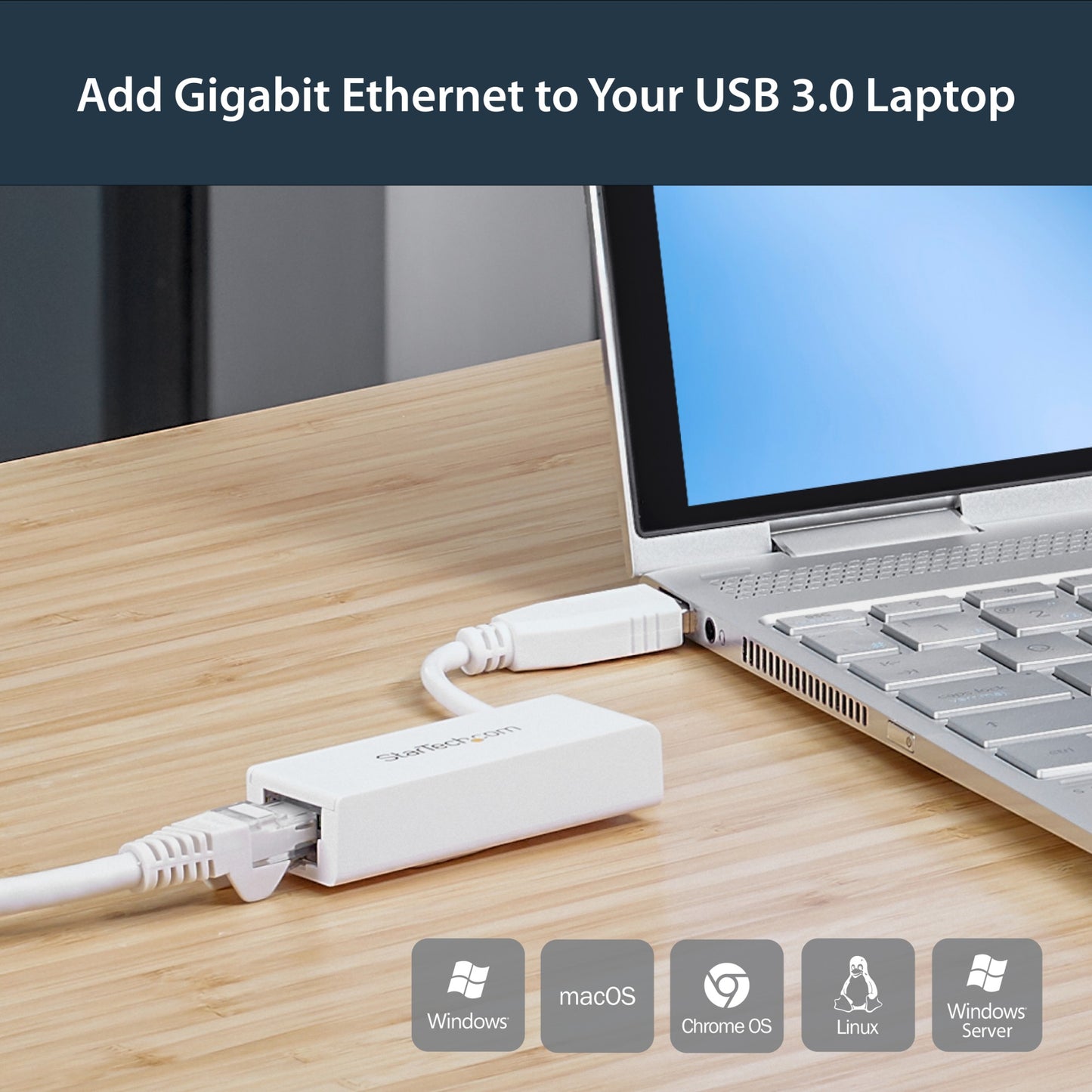StarTech.com USB 3.0 to Gigabit Ethernet Network Adapter, 10/100/1000 Mbps, USB to