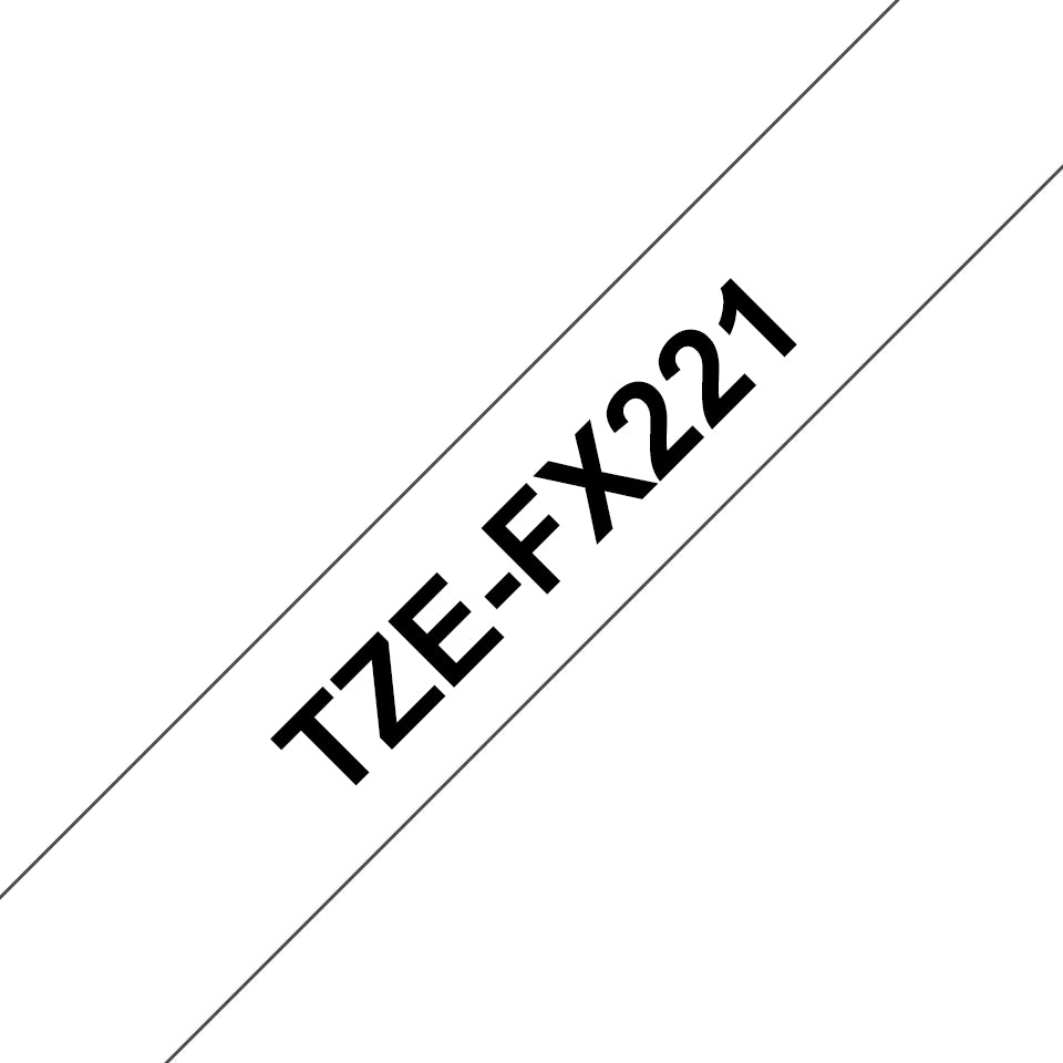 Brother TZE-FX221 DirectLabel black on white Laminat 9mm x 8m for Brother P-Touch TZ Labels