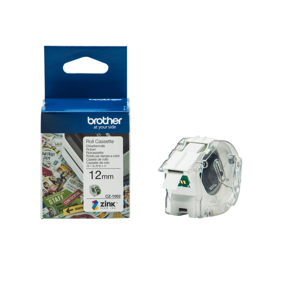 Brother CZ-1002 DirectLabel-etikettes 12mm x 5m for Brother VC 500 Labels