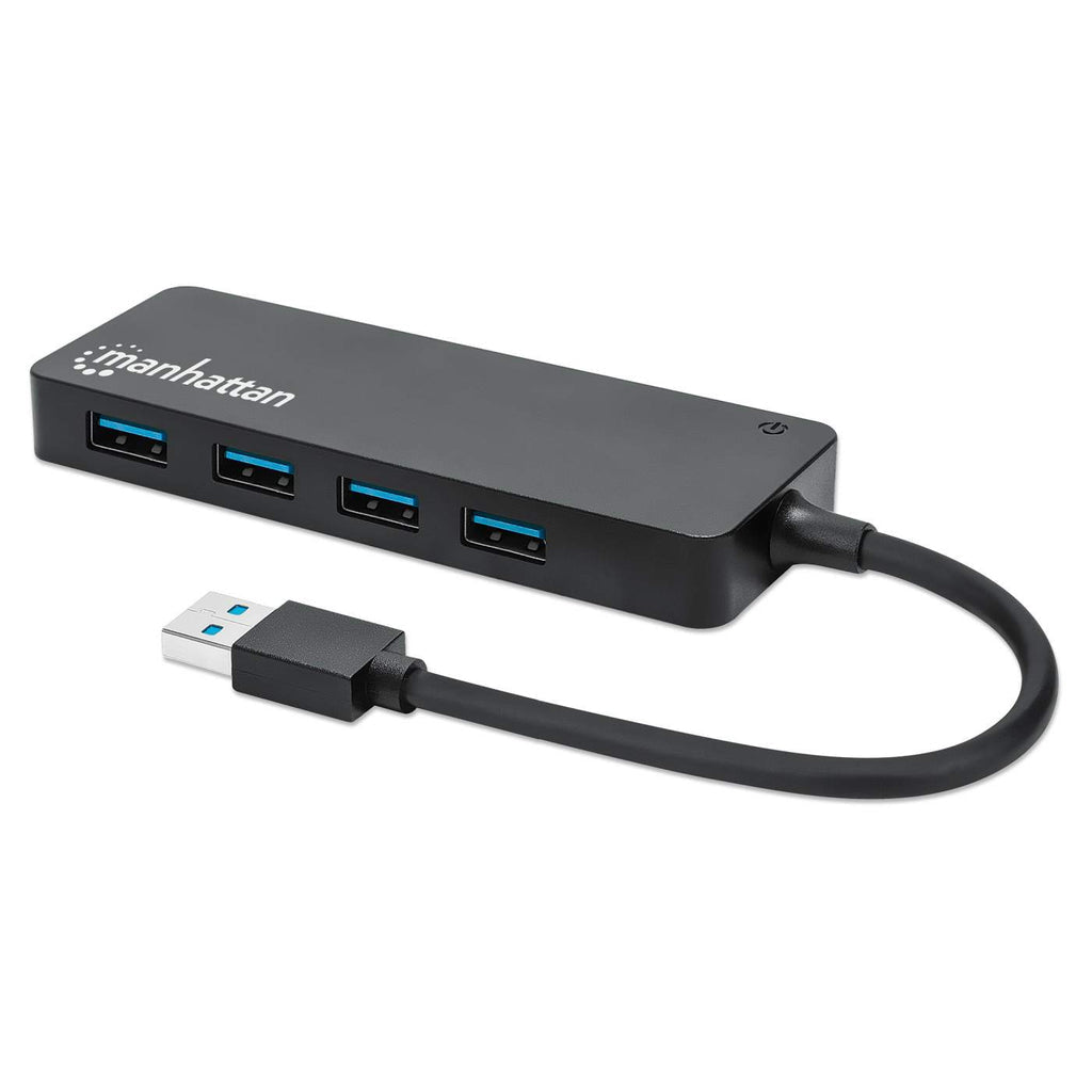 Manhattan USB-A 4-Port Hub, 4x USB-A Ports, 5 Gbps (USB 3.2 Gen1 aka USB 3.0), USB