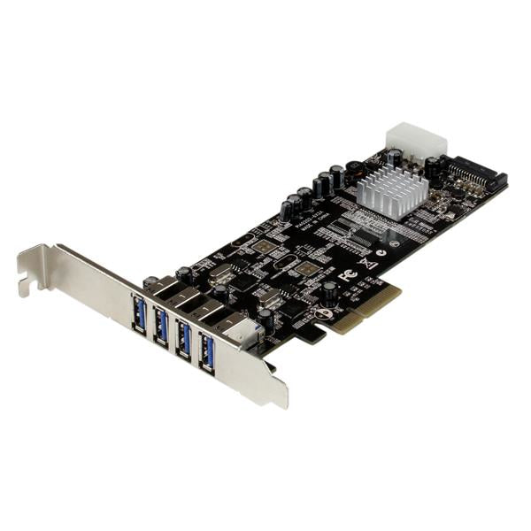 StarTech.com 4 Port PCI Express PCIe SuperSpeed (5Gbps) USB 3.0 Card Adapter w/ 2 Hub