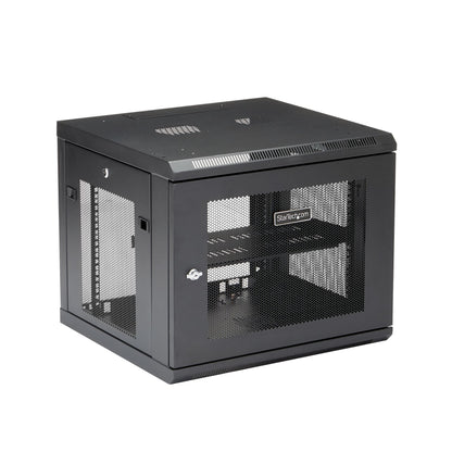 StarTech.com 4-Post 9U Wall Mount Network Cabinet with 1U Shelf, 19" Wall-Mounted Rack