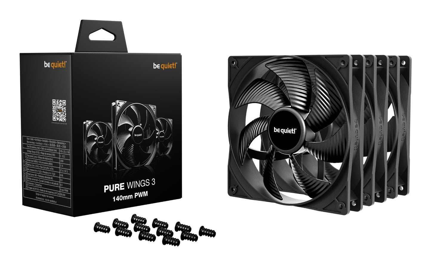 be quiet! Pure Wings 3 140mm | PWM Triple Pack Computer case Fan 14 cm Black 3 pc(s) Cooling