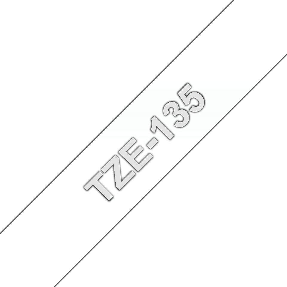 Brother TZE-135 DirectLabel white on Transparent Laminat 12mm x 8m for Brother Labels