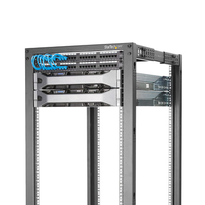 StarTech.com 15U 4-Post Server Rack, 19in Open Frame Rack with 40in (101cm) Mounting