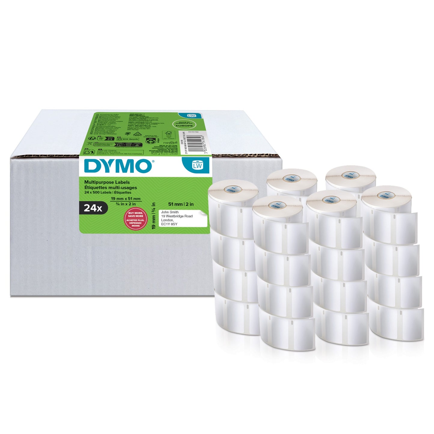 DYMO Authentic LabelWriter Small Multi-Purpose Labels | 19 mm x 51 mm |