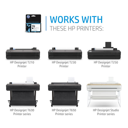 HP 3ED71A/712 Black Ink Cartridge (HP DesignJet T 200)