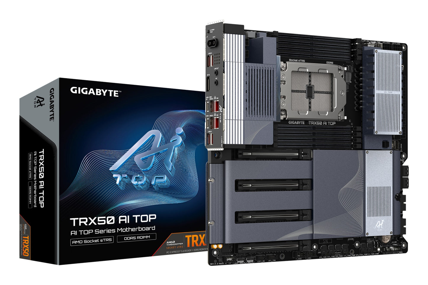 Gigabyte TRX50 AI TOP-2B Motherboard - AMD Ryzen Threadripper PRO 7000 CPUs, 16+8+4