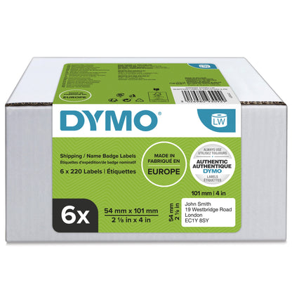 DYMO 2093092 DirectLabel-etikettes white 101mm x 54mm Pack=6 for Labelwriter 4 XL/ Labels