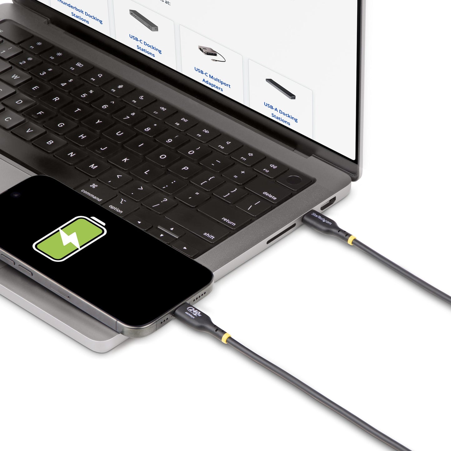 StarTech.com 10ft (3m) USB-C Charging Cable, Charge & Sync, 240W (5A) PD EPR, USB (Black)