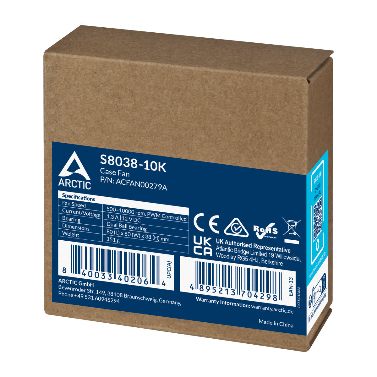 ARCTIC S8038-10K - 80 mm Server Fan Cooling