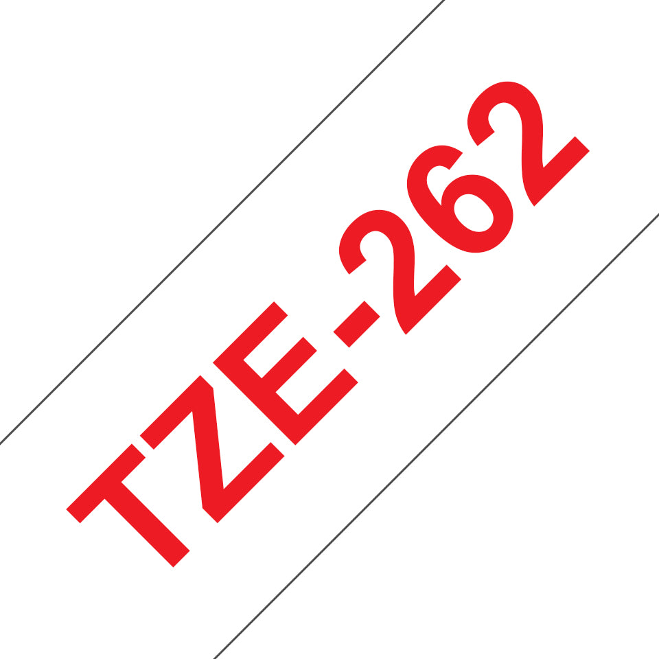 Brother TZE-262 DirectLabel red on white Laminat 36mm x 8m for Brother P-Touch TZ Labels