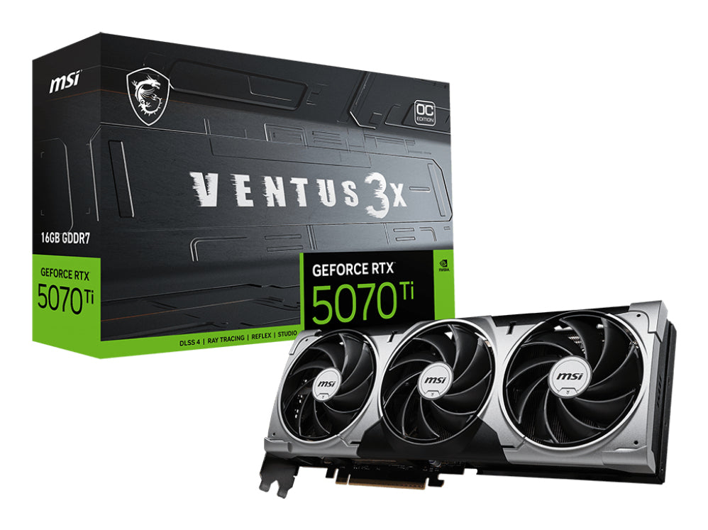 MSI VENTUS 3X GeForce RTX 5070 Ti 16GB GDDR7 OC Graphics Card