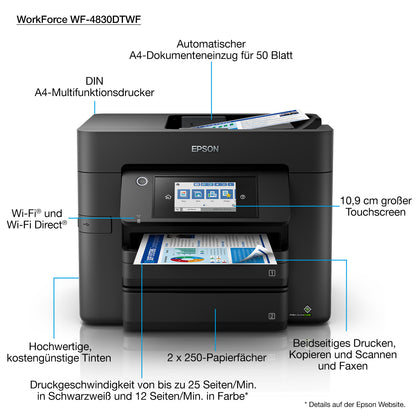 Epson WorkForce Pro WF-4830DTWF Inkjet A4 4800 x 2400 DPI 36 ppm Wi-Fi Printer