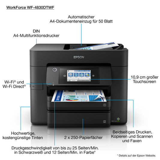Epson WorkForce Pro WF-4830DTWF Inkjet A4 4800 x 2400 DPI 36 ppm Wi-Fi Printer