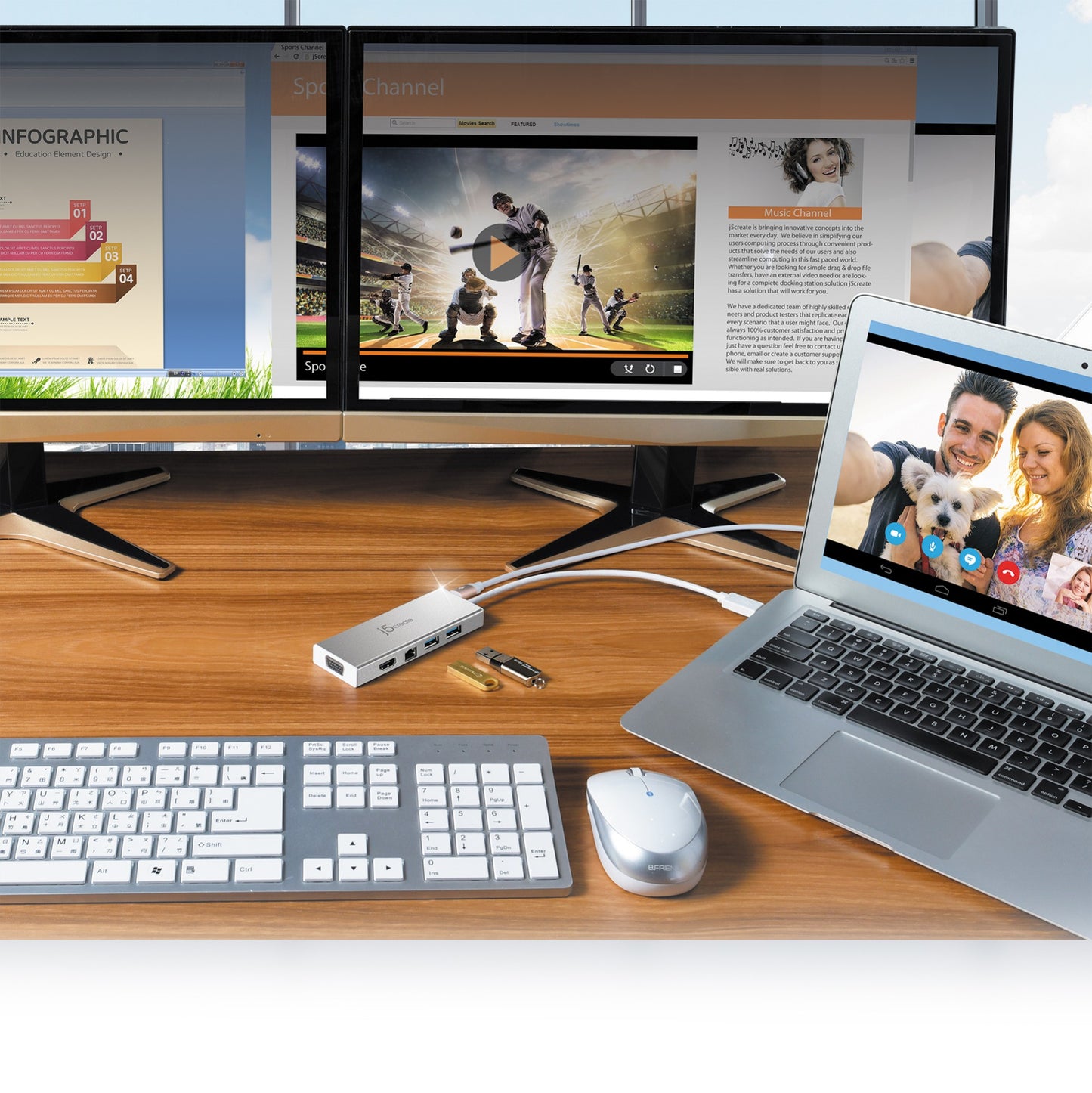 j5create JUD380 USB™ Mini Docking Station