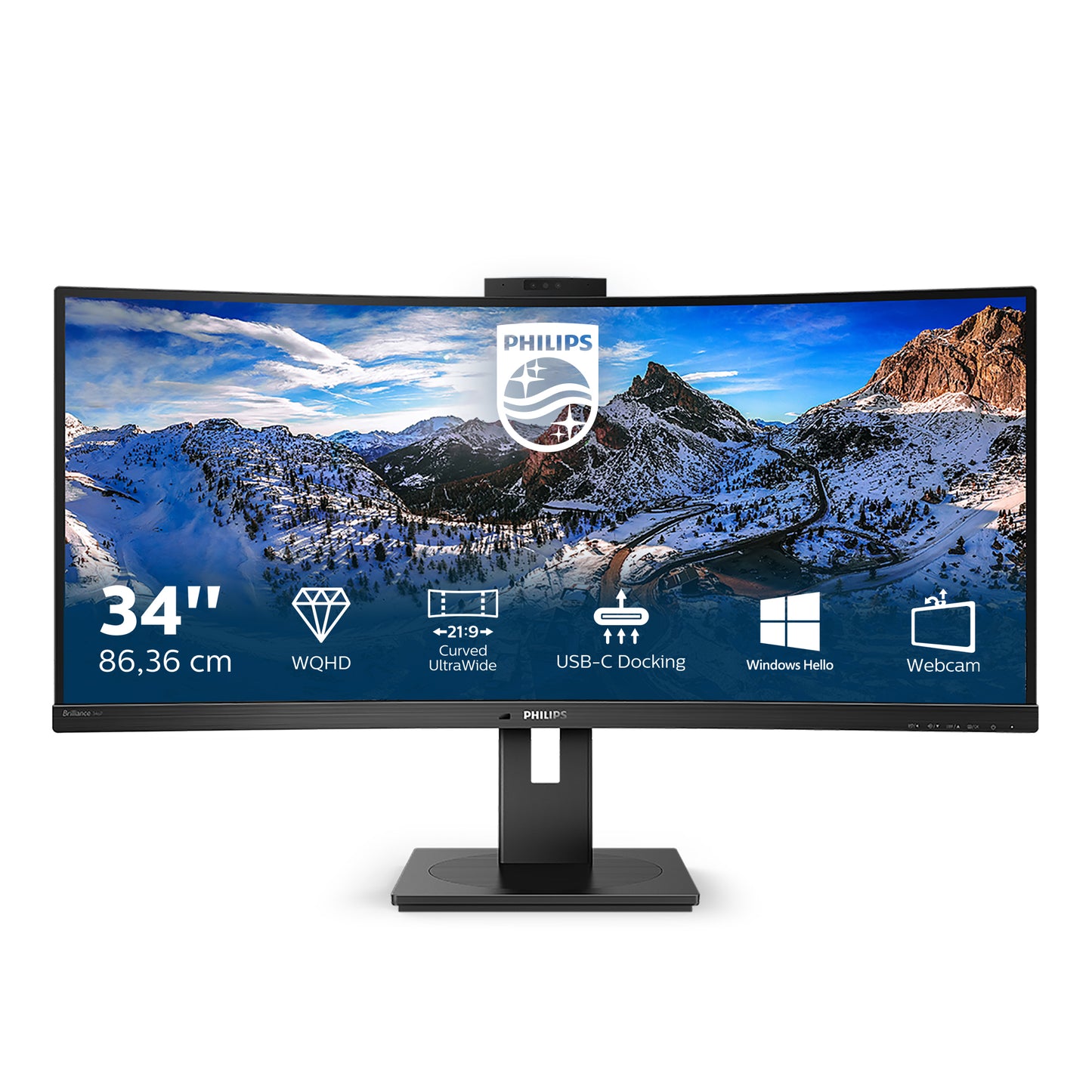 Philips P Line 346P1CRH/00 34" UWQHD VA 100Hz Curved Monitor