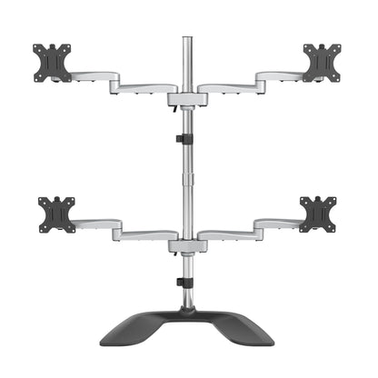 StarTech.com Desktop Quad Monitor Stand - Ergonomic VESA 4 Monitor Arm (2x2) up to Mount