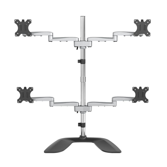 StarTech.com Desktop Quad Monitor Stand - Ergonomic VESA 4 Monitor Arm (2x2) up to Mount