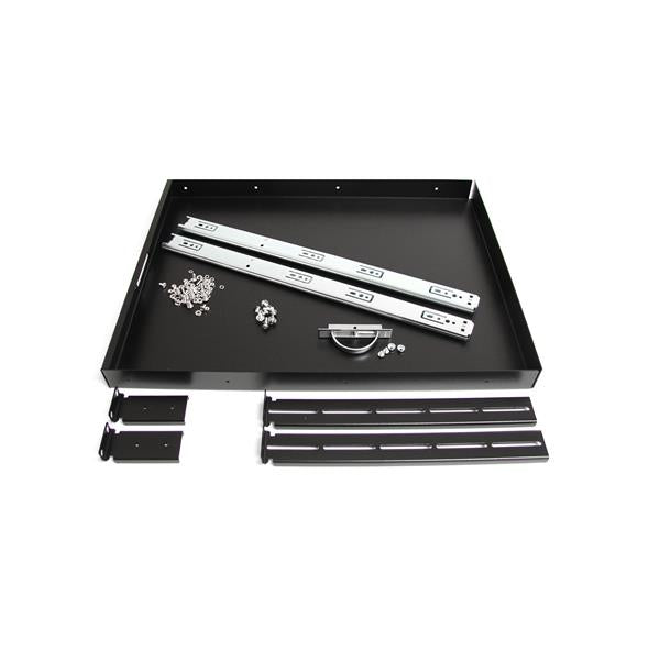 StarTech.com 1U Sliding Server Rack Mount Keyboard Shelf Tray, 55lbs (25Kg), 22in