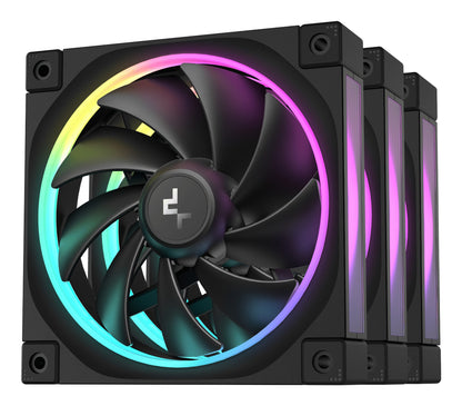 DeepCool FL12-3 in 1 Computer case Fan 12 cm Black 3 pc(s) Cooling