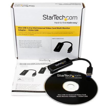 StarTech.com USB 3.0 to VGA Adapter, USB to VGA Monitor Converter for Windows, Slim Hub