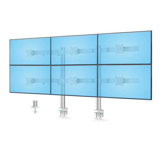 StarTech.com Six-Monitor Desk Mount with Crossbar, Up To 32-inch Computer Screens