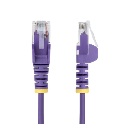 StarTech.com 15m Purple Slim CAT6 Ethernet Cable, Snagless, 100W PoE, UTP, LSZH
