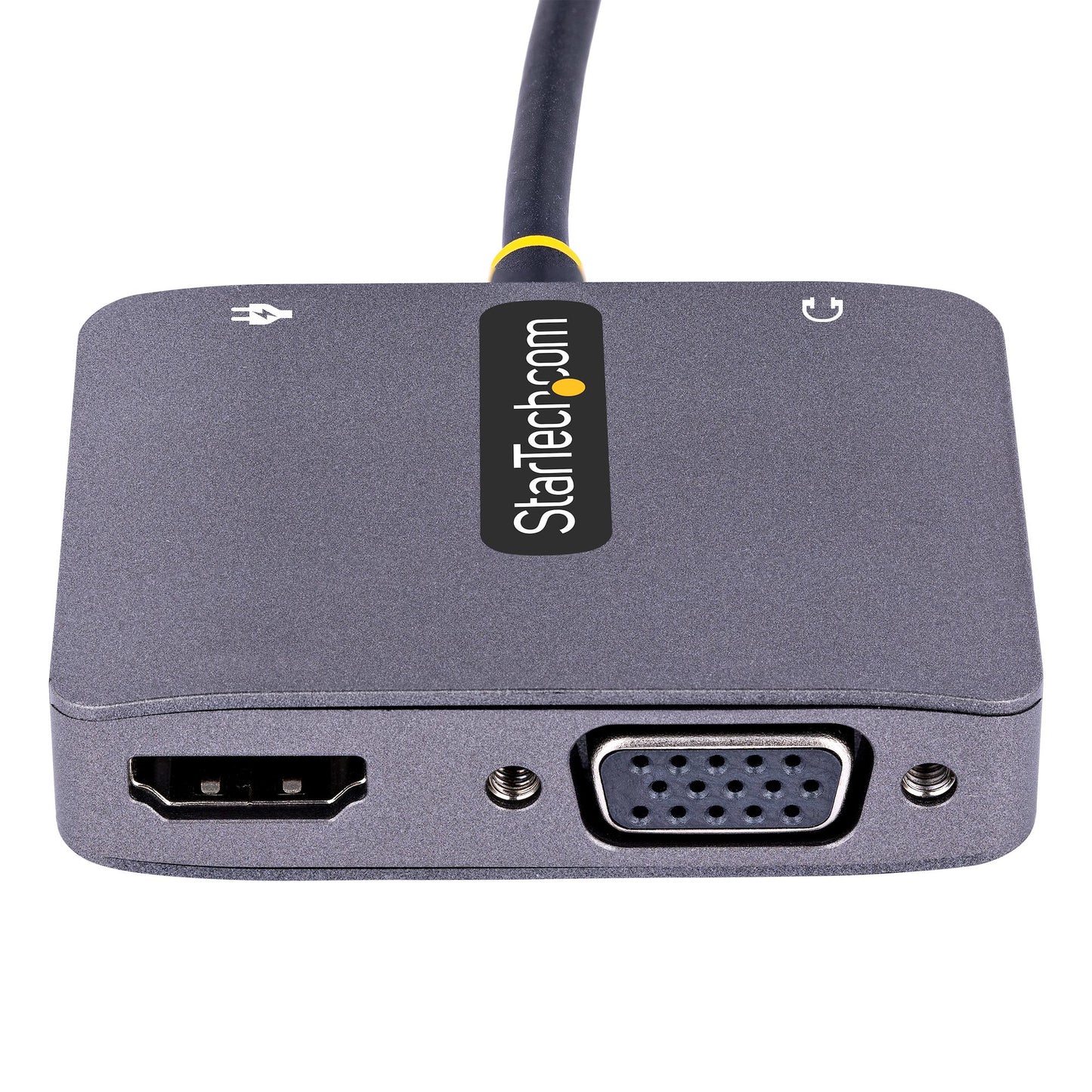 StarTech.com USB C Video Adapter, USB C to HDMI VGA Multiport Adapter, 3.5mm Audio Hub