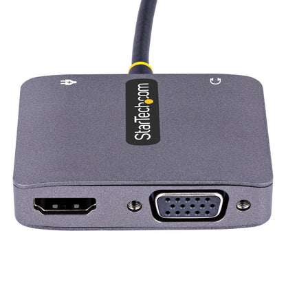 StarTech.com USB C Video Adapter, USB C to HDMI VGA Multiport Adapter, 3.5mm Audio Hub
