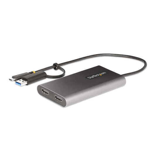 StarTech.com USB-C to Dual-HDMI Adapter - USB-C or A to 2x HDMI - 4K 60Hz - 100W Hub