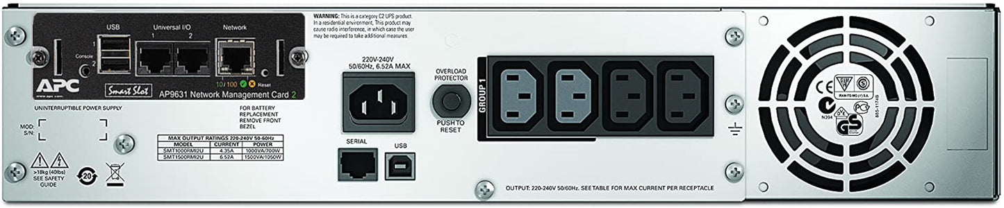 APC Smart-UPS 1500VA Line-Interactive Rackmount UPS (RMI2UNC)