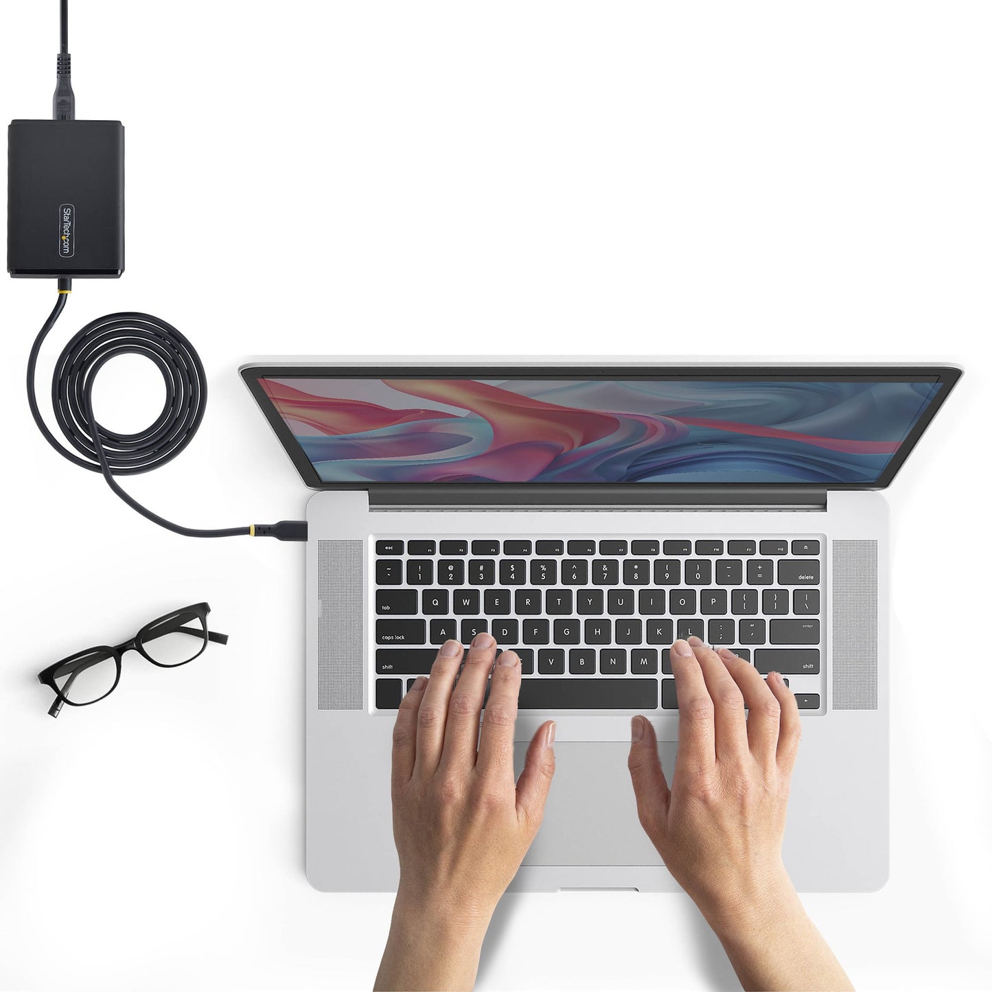 StarTech.com 100W USB-C Laptop Charger with 1.5m Tethered USB-C Cable, Power Adapter