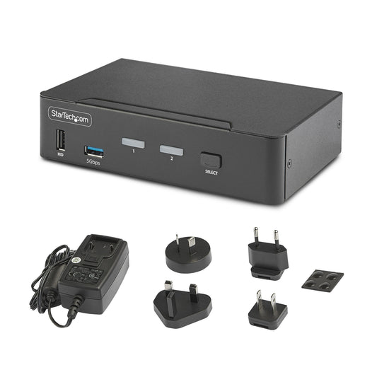 StarTech.com 2-Port DisplayPort KVM Switch, 8K 60Hz / 4K 144Hz, Single Display, DP