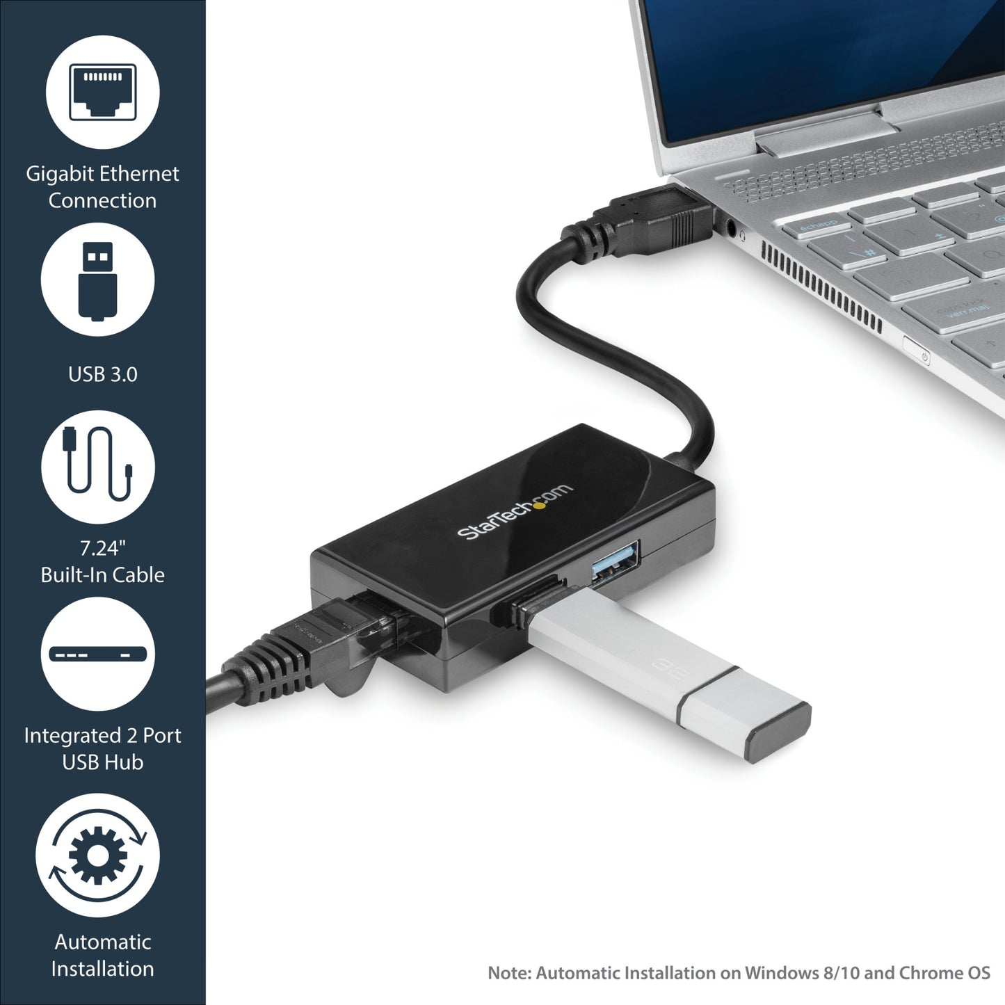 StarTech.com USB to Ethernet Adapter, USB 3.0 to 10/100/1000 Gigabit Ethernet LAN