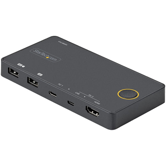 StarTech.com 2 Port Hybrid USB-A + HDMI & USB-C KVM Switch - Single 4K 60Hz HDMI 2.0
