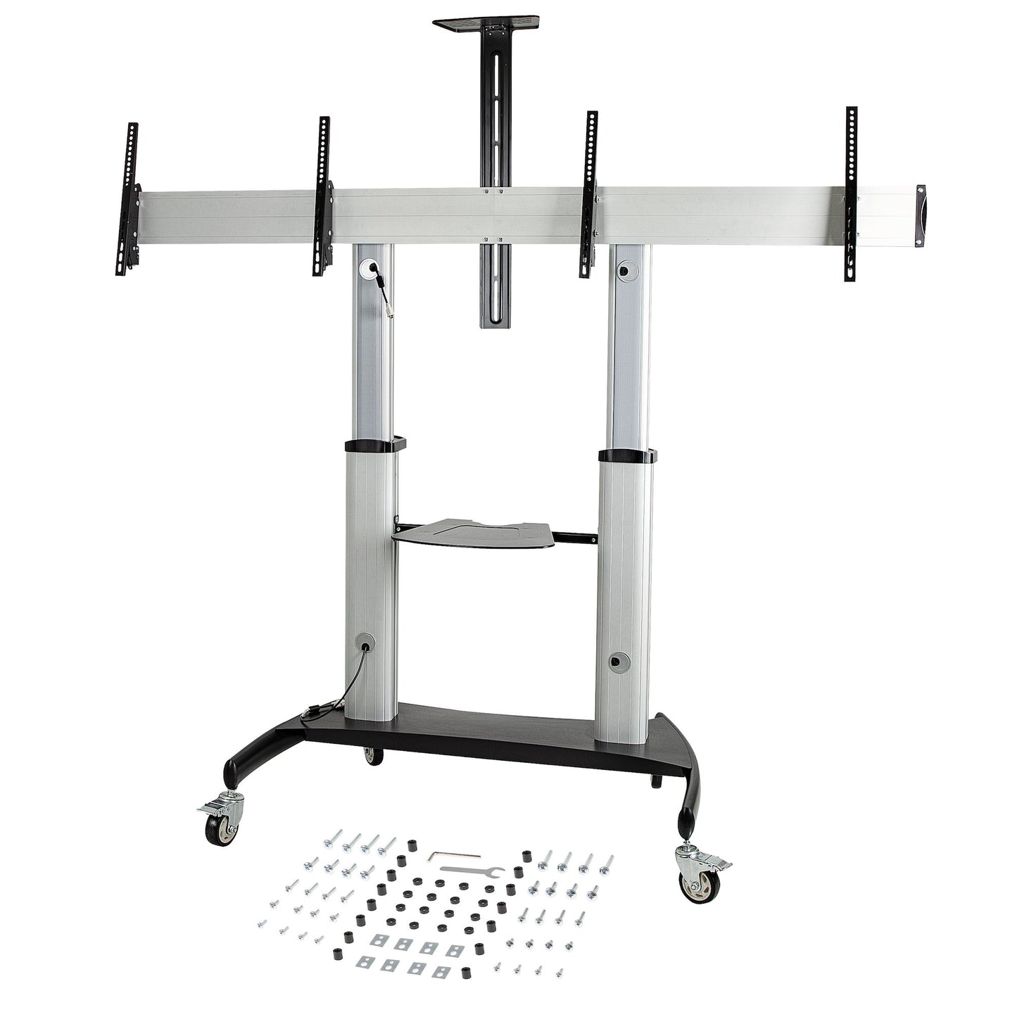 StarTech.com Dual TV Cart for 37-60in VESA TVs up to 110lb/50kg each - Height Mount