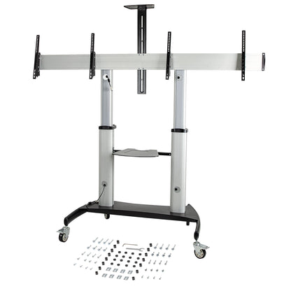 StarTech.com Dual TV Cart for 37-60in VESA TVs up to 110lb/50kg each - Height Mount