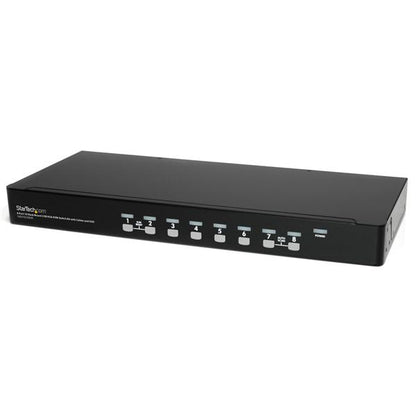 StarTech.com 8 Port 1U Rackmount USB KVM Switch Kit with OSD and Cables - TAA