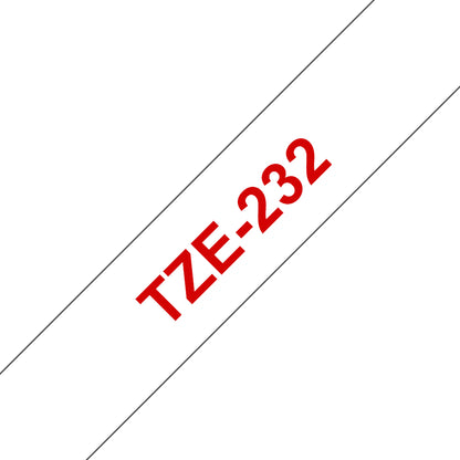 Brother TZE-232 DirectLabel red on white Laminat 12mm x 8m for Brother P-Touch TZ Labels