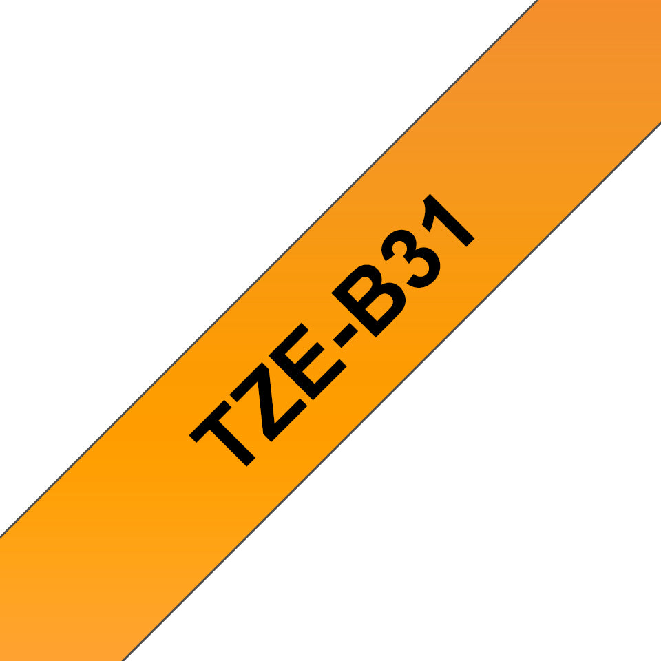 Brother TZE-B31 DirectLabel black on orange Laminat 12mm x 5m for Brother P-Touch TZ Labels