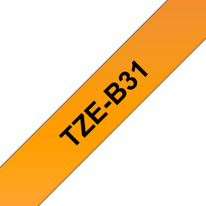 Brother TZE-B31 DirectLabel black on orange Laminat 12mm x 5m for Brother P-Touch TZ Labels