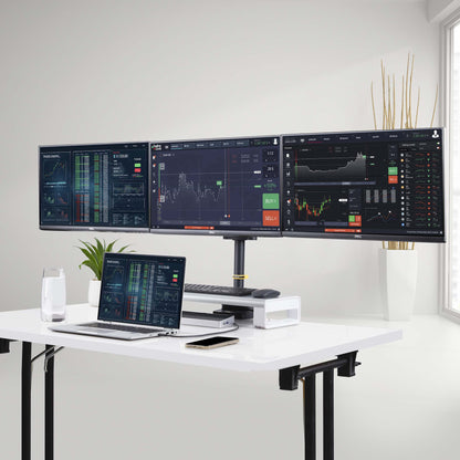 StarTech.com Desk Mount Triple Monitor Arm For Up To Three 27in Screens, VESA