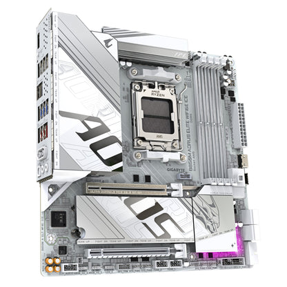 Gigabyte B850M AORUS ELITE WIFI6E ICE Motherboard- AMD Ryzen 9000 Series CPUs